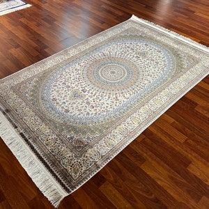 4X6 ft Grat Silk Rug, High Quality Silk Rug,Gift Silk Rug,4x6 Tabriz Silk Rug ,Bamboo Silk Rug,Super Fine Silk Rug,Rug For Living Room