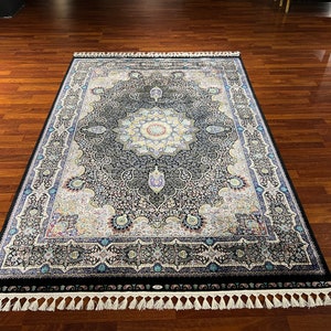 5x8 ft Persian Pattern Silk Rug, Rug For Living Room, Qum Silk Rug, Special Design Silk Rug, Luxury Silk Rug, Home Decor