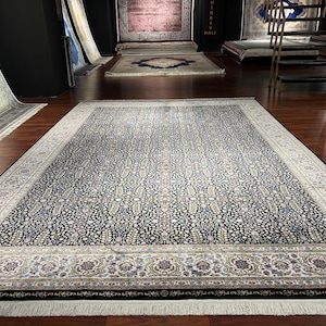 8X11  Floral Pattern Silk Rug, Luxury Silk Rug, Silk Rug, Authentic Area Rug, High Quality Silk Rug,Turkish Silk Rug, Palace Silk Rug