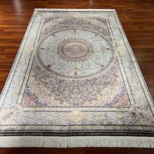 5x8 ft Persian Traditional Silk Rug, Rug for Living Room, Central Medallion Silk Rug, Luxury Silk Rug , Top Quality Silk Rug, Qum Silk Rug