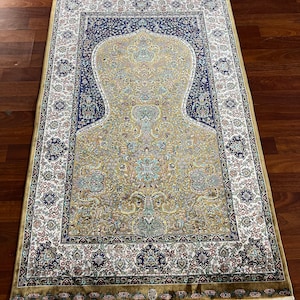 Quality Silk Prayer Mat, Luxury Muslim Prayer Rug, Islamic  Mat, Gift Mat, Janamaz Mat 2.74X4.12ft Janamaz, Muslim Gift