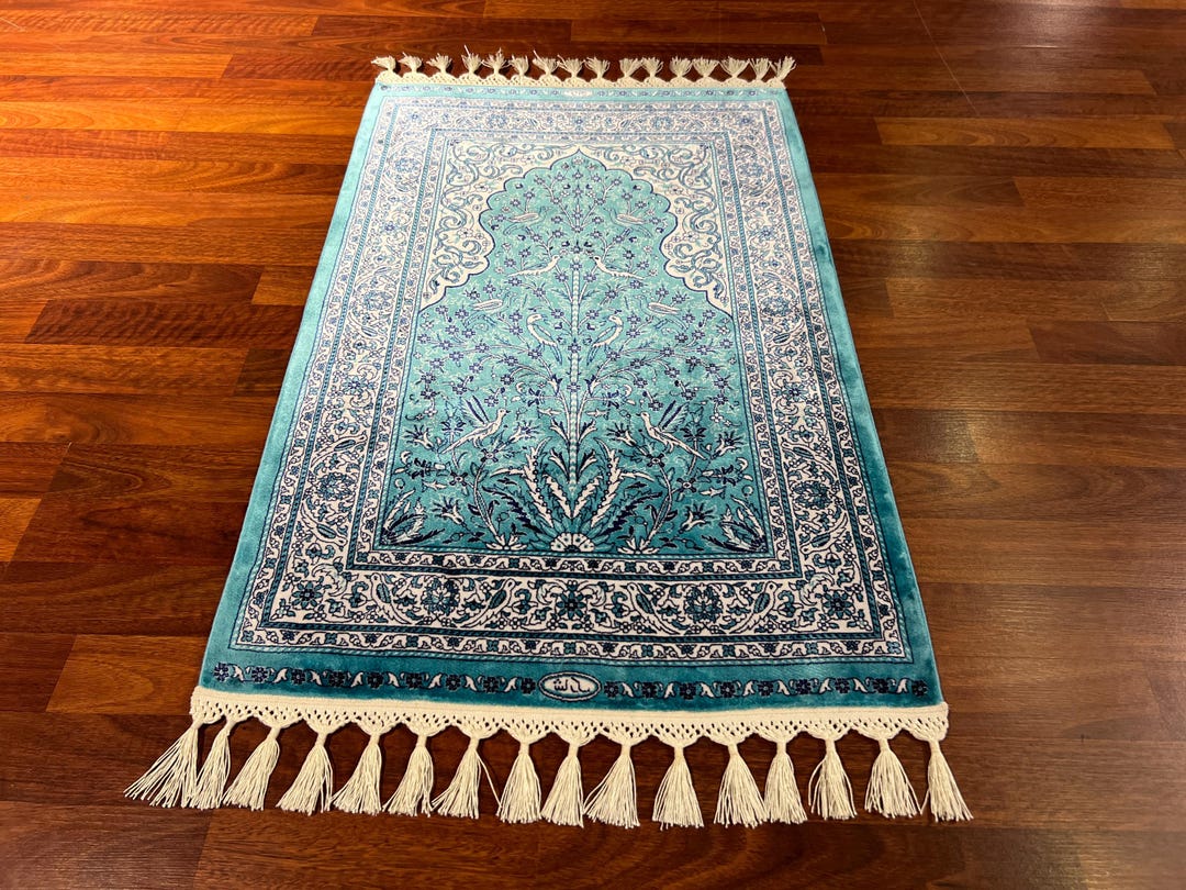 Blue Persian Mini Silk Rug, 1.64x.2.23ft Silk Rug Authentic Rug, High ...