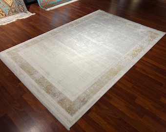5x8 ft Rectangle Patterned Modern Rug, Luxury Bamboo Rug,Modern Line Area Rug, High Quality Bamboo Rug, Modern Bamboo Rug, Top Quality Rug