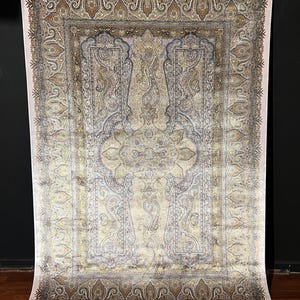 5x8 ft Persian Authentic Silk Rug, Historical Patterned Rug,Living Room Silk Rug, Luxury Silk Rug ,Top Quality Silk Rug, Qum Silk Rug