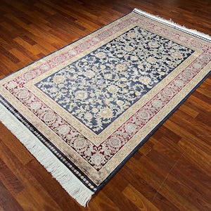 4X6 ft Oriental Silk Rug, 4x6 ft High Quality Silk Rug,Gift Silk Rug,Rug  For Living Room,4x6 Bamboo Silk Rug,Super Fine Silk Rug, Silk Rug