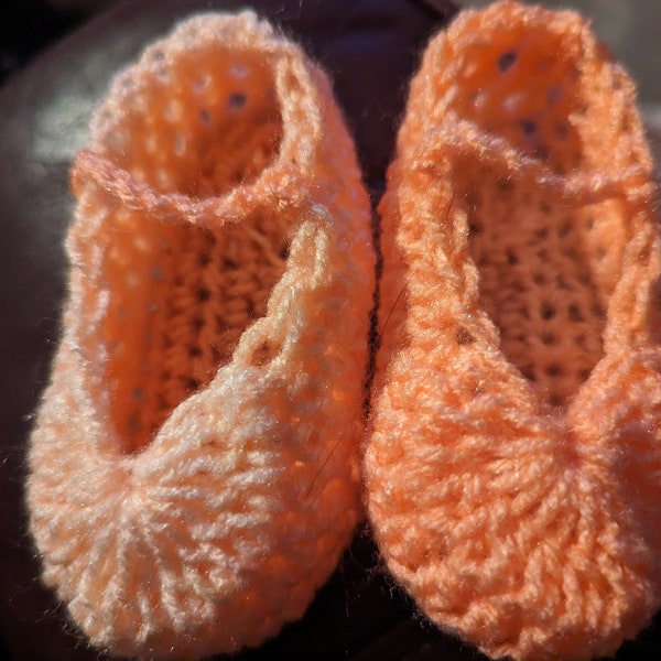 Baby Ballet Slippers - Newborn - Orange Blossom