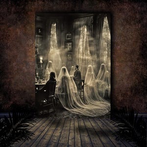 Ghost Apparitions Spirits Eerie Spectral Vintage Seance Style Dark Art ISO A3, A4, A5 AI Printable Digital Download
