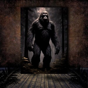 Dark Aesthetic Cryptid Bigfoot Sasquatch Skunk ape Cryptozoology  Digital Download Printable Wall Art AI Generated image
