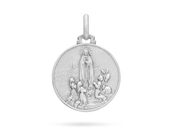 Medaglia della Madonna di Fatima in argento sterling 925