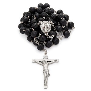 Rosario in Legno Nero e Argento Sterling 925