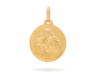 18k Gelbgold Heilige Antonius Medaille: Schutzpatron der Verlorenen Dinge