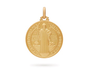 Saint Benedict 18k Yellow Gold medal