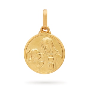 Médaille de première communion en or 18 carats