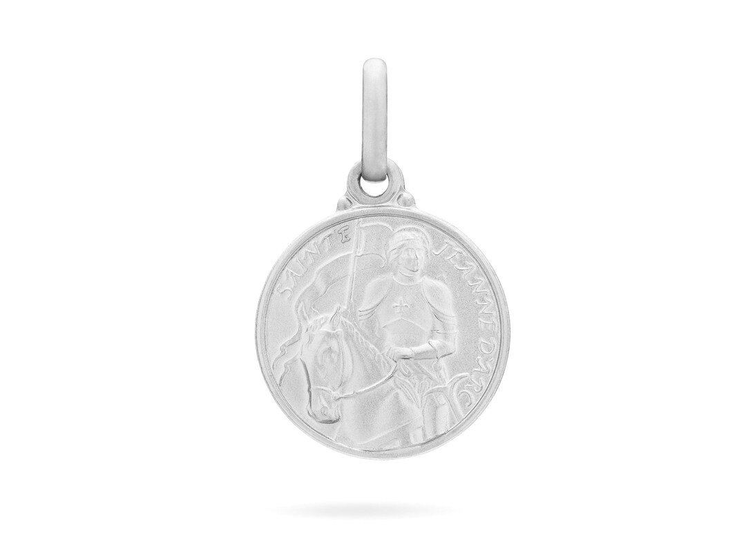 St. Joan of Arc Sterling Silver 925 Medal - Patron Saint of France and ...