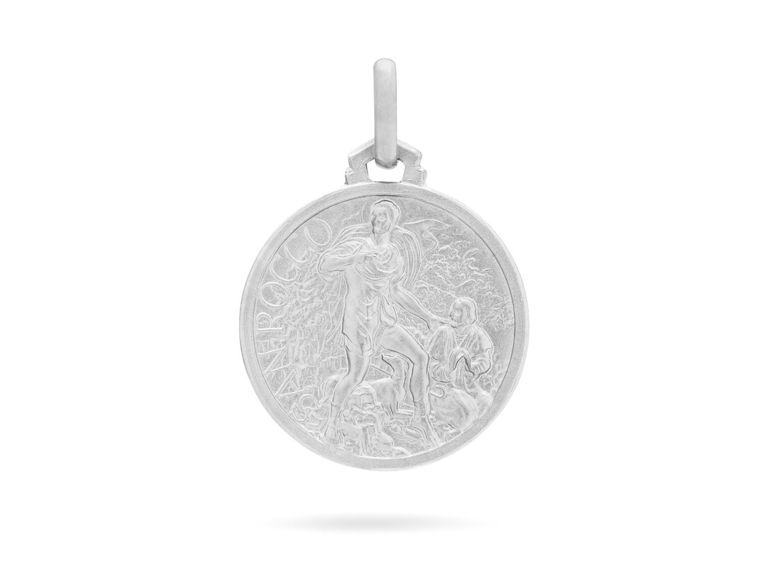 Saint Roch Sterling Silver 925 Medal - Patron Saint Against Plague and ...