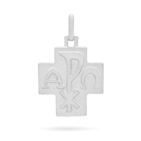 Símbolo de la Paz Cuadrado en Plata de Ley 925 - Monograma de Cristo