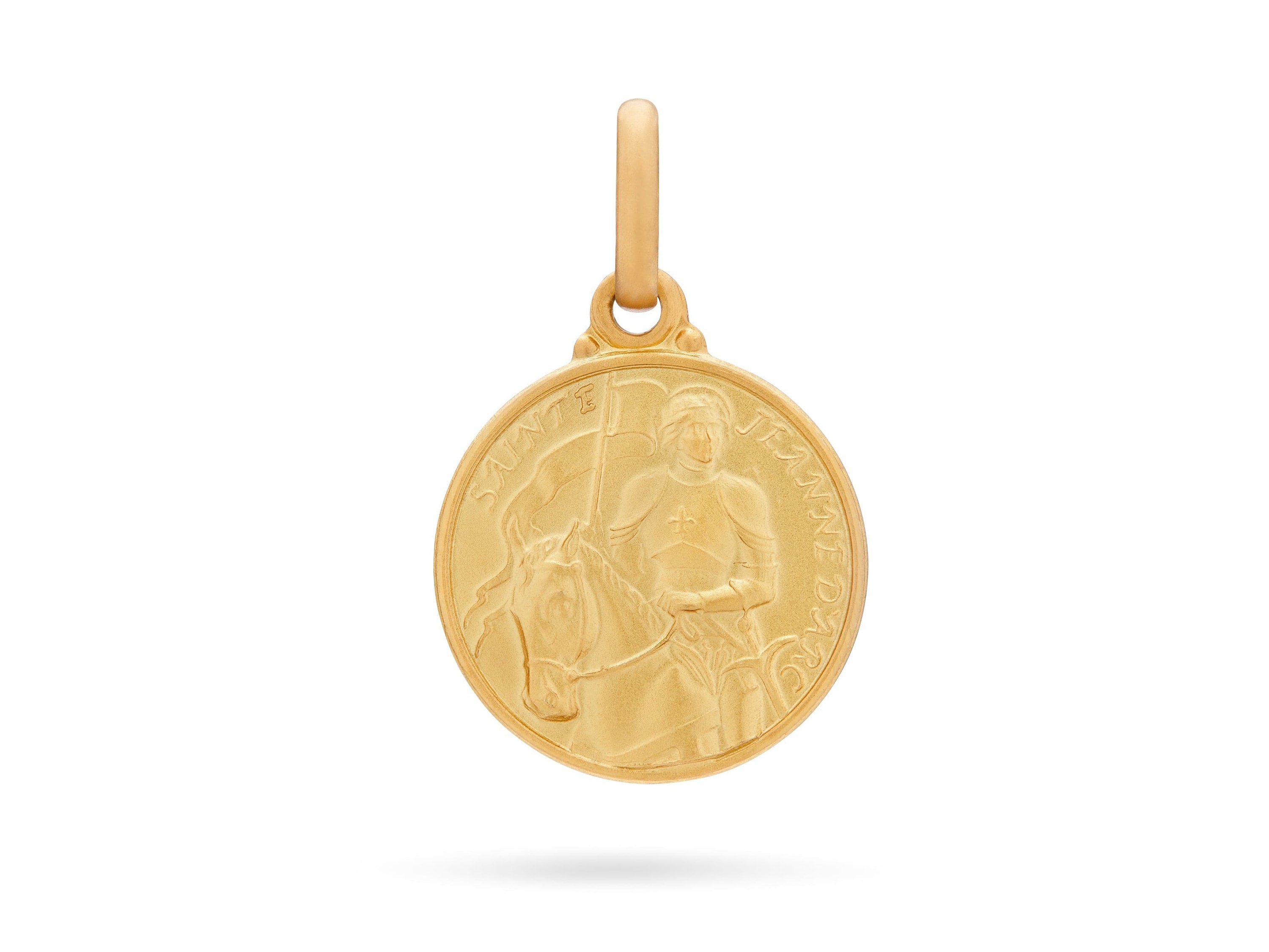 St. Joan of Arc 18k Yellow Gold Medal - Strength and Faith Symbol