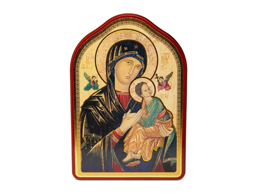 Our Lady of Perpetual Help - Wooden Painting With Red Frame - Etsy
