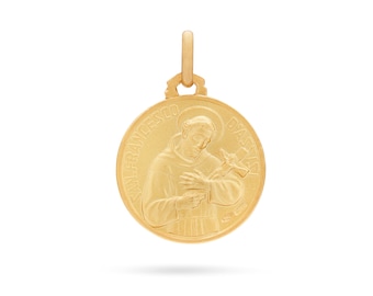 Medalla de San Francisco en oro amarillo de 18 quilates – Patrono de los animales