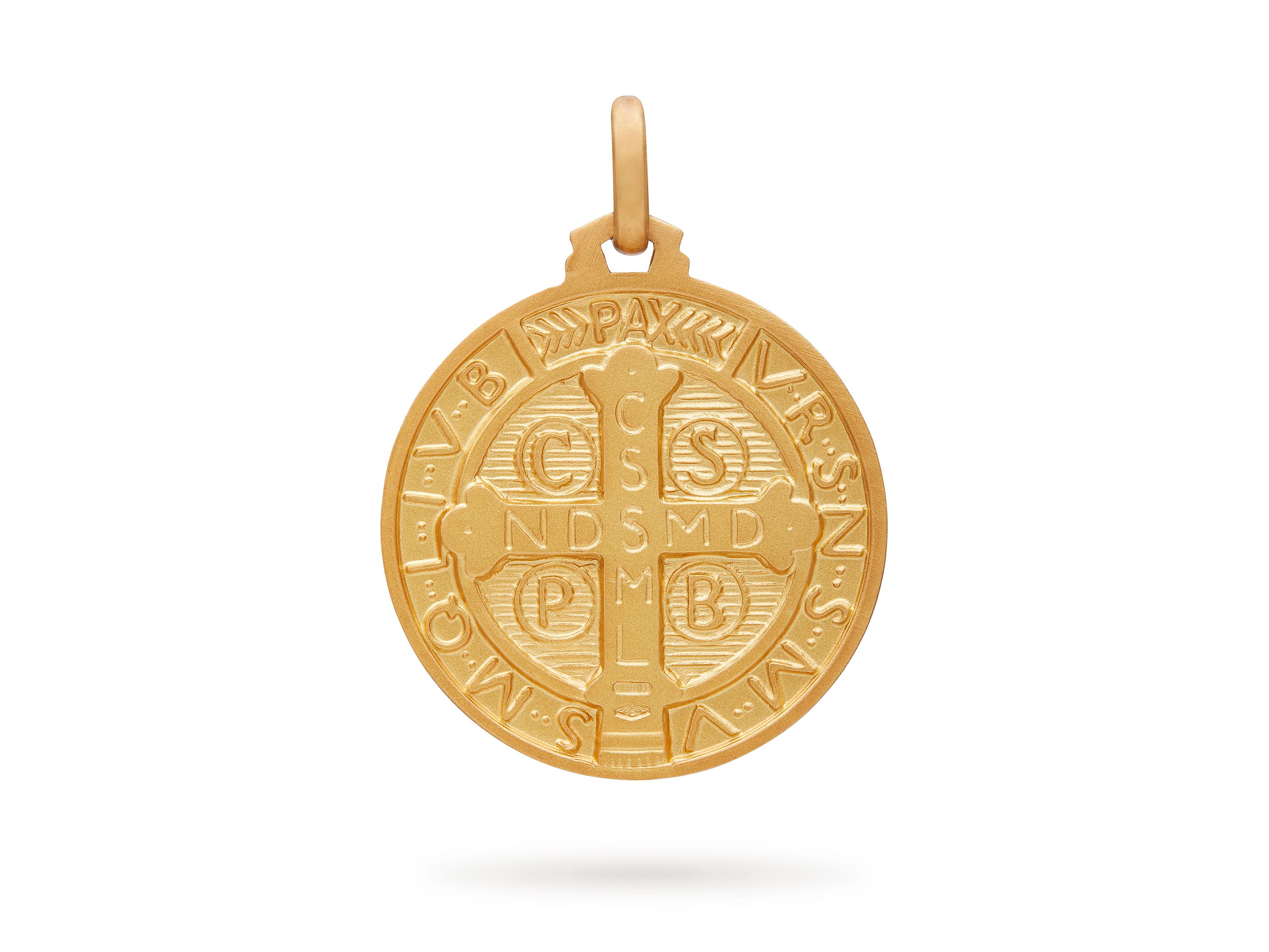 Saint Benedict 18k Yellow Gold Medal - Etsy