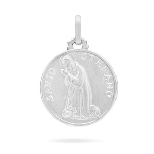 Medaglia di Santo Stefano in argento Sterling 925