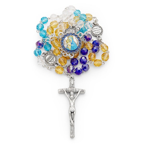 Chapelet de cinq décennies de la Vierge Mater Ecclesiae en cristal facetté - Vatican