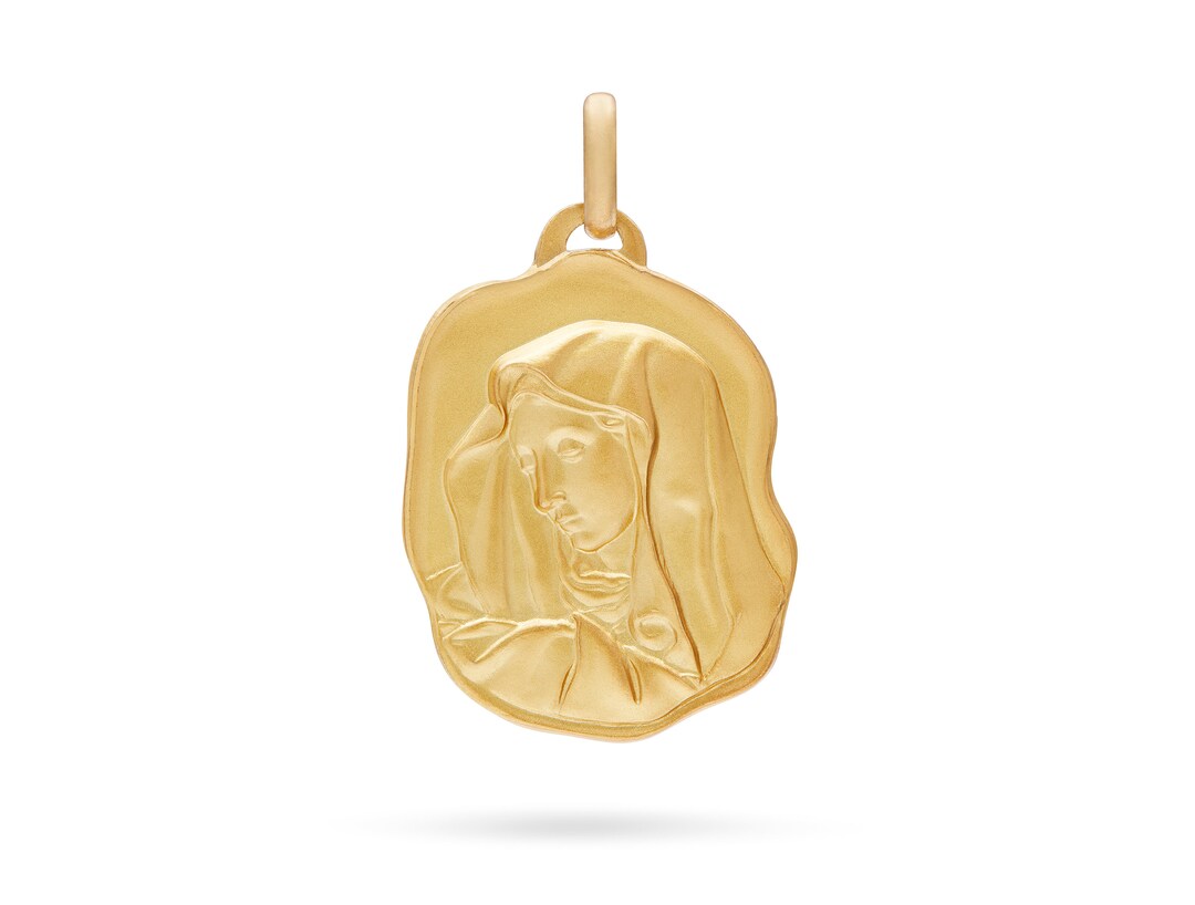 Our Lady of Sorrow 18k Yellow Gold Medal - Etsy