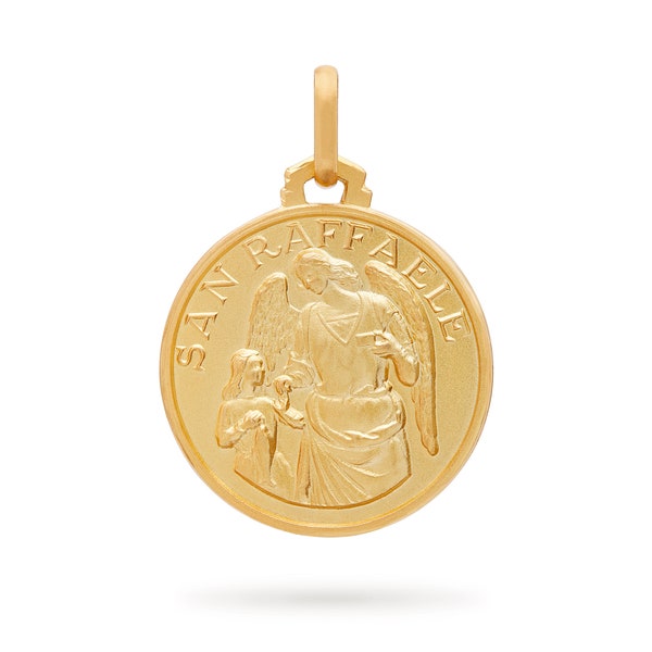 Médaille Saint Raphaël Archange en or jaune 18 carats