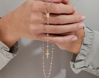 White and Yellow Gold Rosary