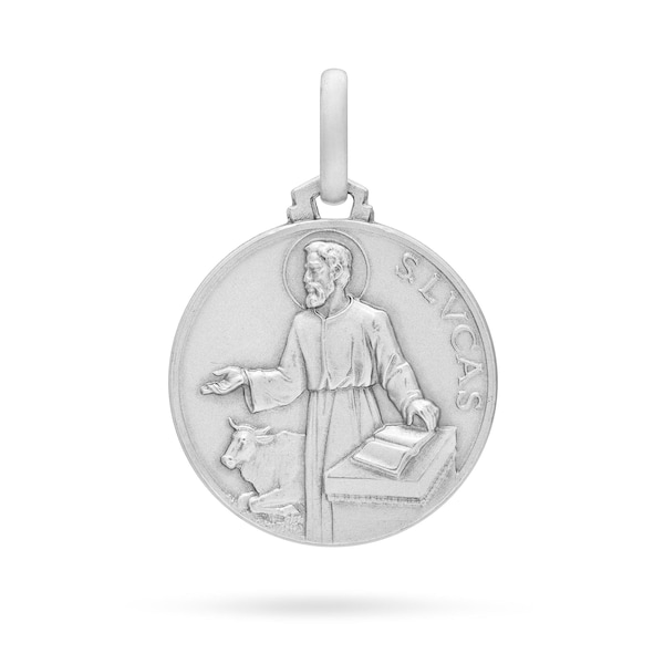 Médaille de Saint Luc en argent sterling 925 - Saint patron des artistes et des médecins