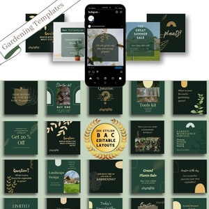 200 Gardening Template Bundle - Resources for Entrepreneurs, Influencers, and small businesses - Social Media