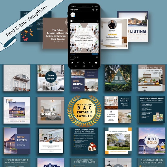 369  Real Estate Customizable Canva Templates to Boost Your Social Media Presence Today!
