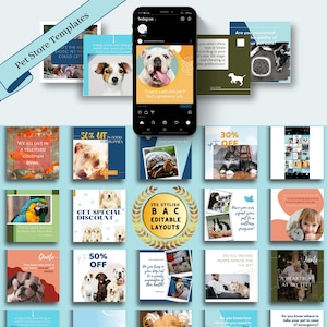 350  Pet Store Marketing Customizable Canva Templates to Ignite Your Social Media Presence Today!