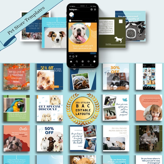 350  Pet Store Marketing Customizable Canva Templates to Ignite Your Social Media Presence Today!