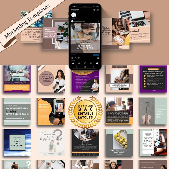 250 Branding & Targeting Your  Audience Customizable Canva Templates to Boost Your Social Media Strategy