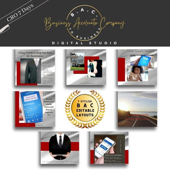 7 Day Social Media Content Templates | Elevate Your Business on FB & IG