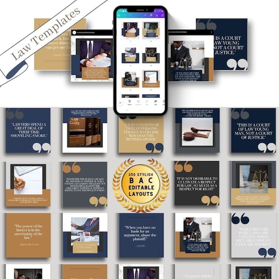 Legal Canva Template Bundle - 350 Digital Marketing Templates for Lawyers & Small Businesses