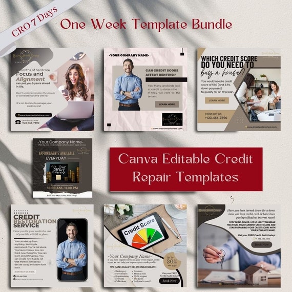 7 Day Credit Repair Social Media Content Templates #46 | Elevate Your Business on FB & IG