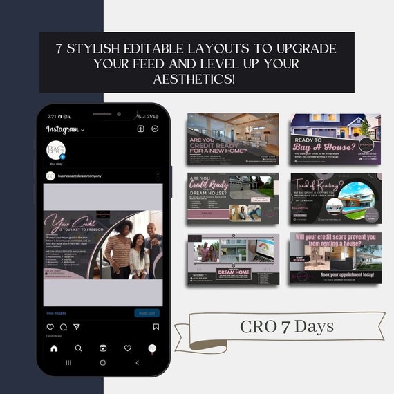 7 Day Credit Repair Social Media Content Templates#1 | Elevate Your Business on FB & IG