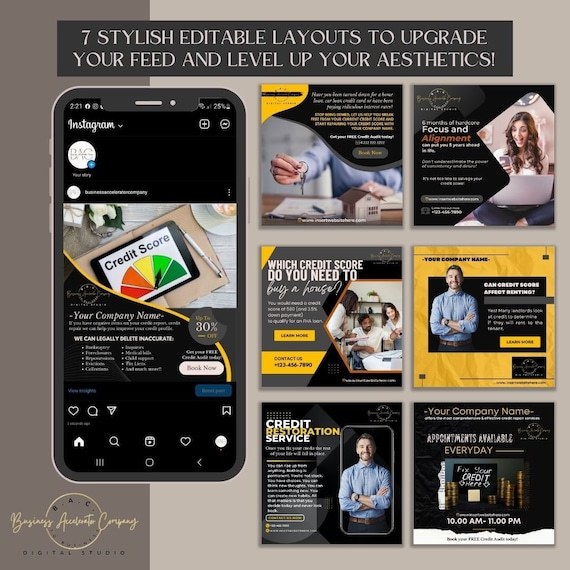 7 Day Credit Repair Social Media Content Templates#32 | Elevate Your Business on FB & IG