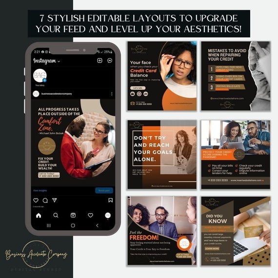 7 Day Credit Repair Social Media Content Templates #33 | Elevate Your Business on FB & IG