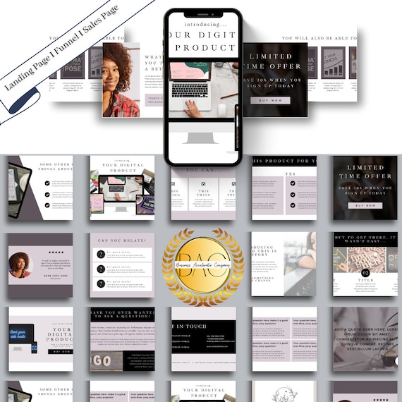 Editable Digital Products Funnels Outline | Canva Template for Success