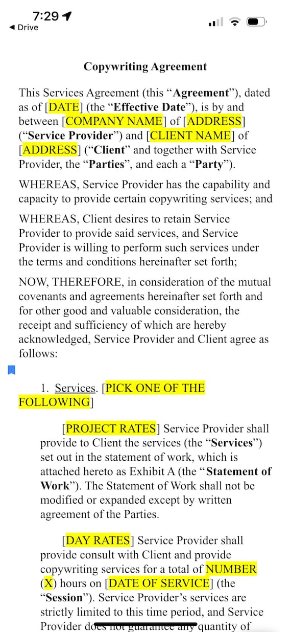Copyright Agreement Customizable Legal Document