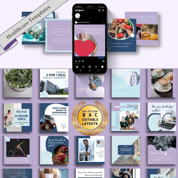 300 Healthcare Template Bundle | Elevate Your Health Brand on Social Media