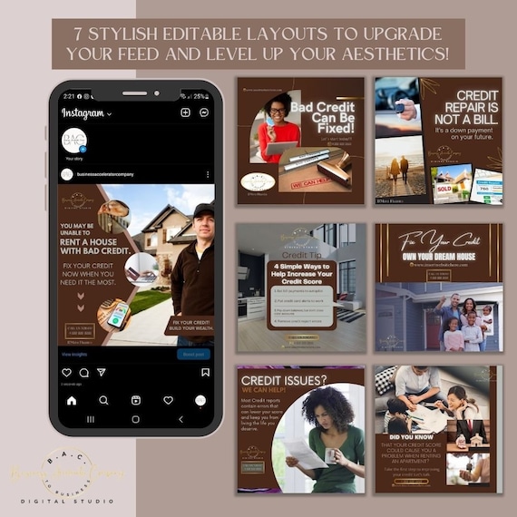 7 Day Credit Repair Social Media Content Templates #45 | Elevate Your Business on FB & IG