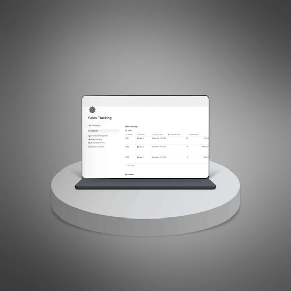 Notion Inventory & Sales Dashboard Template for Tracking Inventory, Managing Sales, Monitoring Finances and Organizing Suppliers