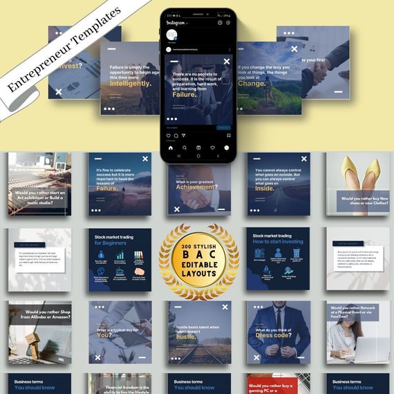 300 Entrepreneur Templates Bundle | Empower Your Journey to Success