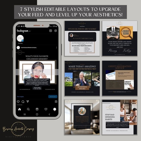7 Day Credit Repair Social Media Content Templates #43 | Elevate Your Business on FB & IG