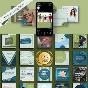 200 Dental Template Bundle | Elevate Your Dental Practice and Social Media Marketing