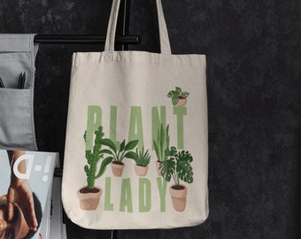 Plant Tote Bag - Canvas Tote Bag, Plant Lady Bag, Plant Gift, Plant Lover Gift, Plant Tote, Plant Lady, Botanical Gift, Plant Bag, Tote